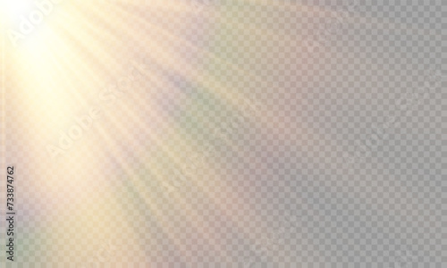 Vector transparent sunlight with special lens flare effect. png