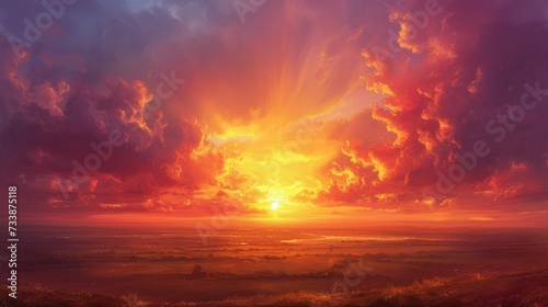 Glowing Sunset: Painting the Sky with Radiance © MAY