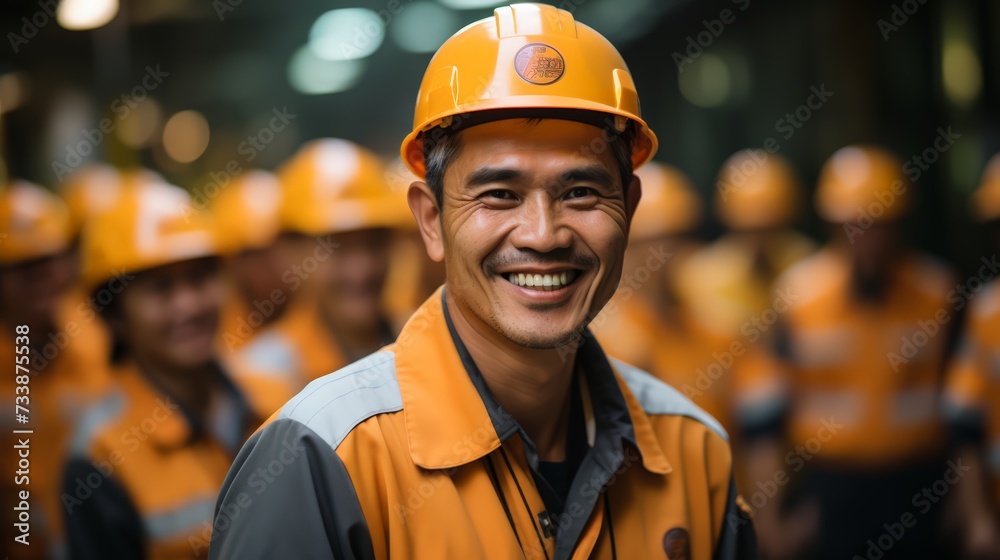 worker looking at camera worker looking at camera