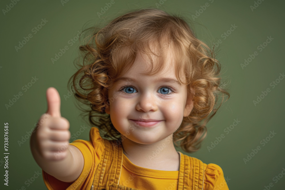 Happy Toddler Showing Thumbs Up Sign Happy Toddler Showing Thumbs Up Sign