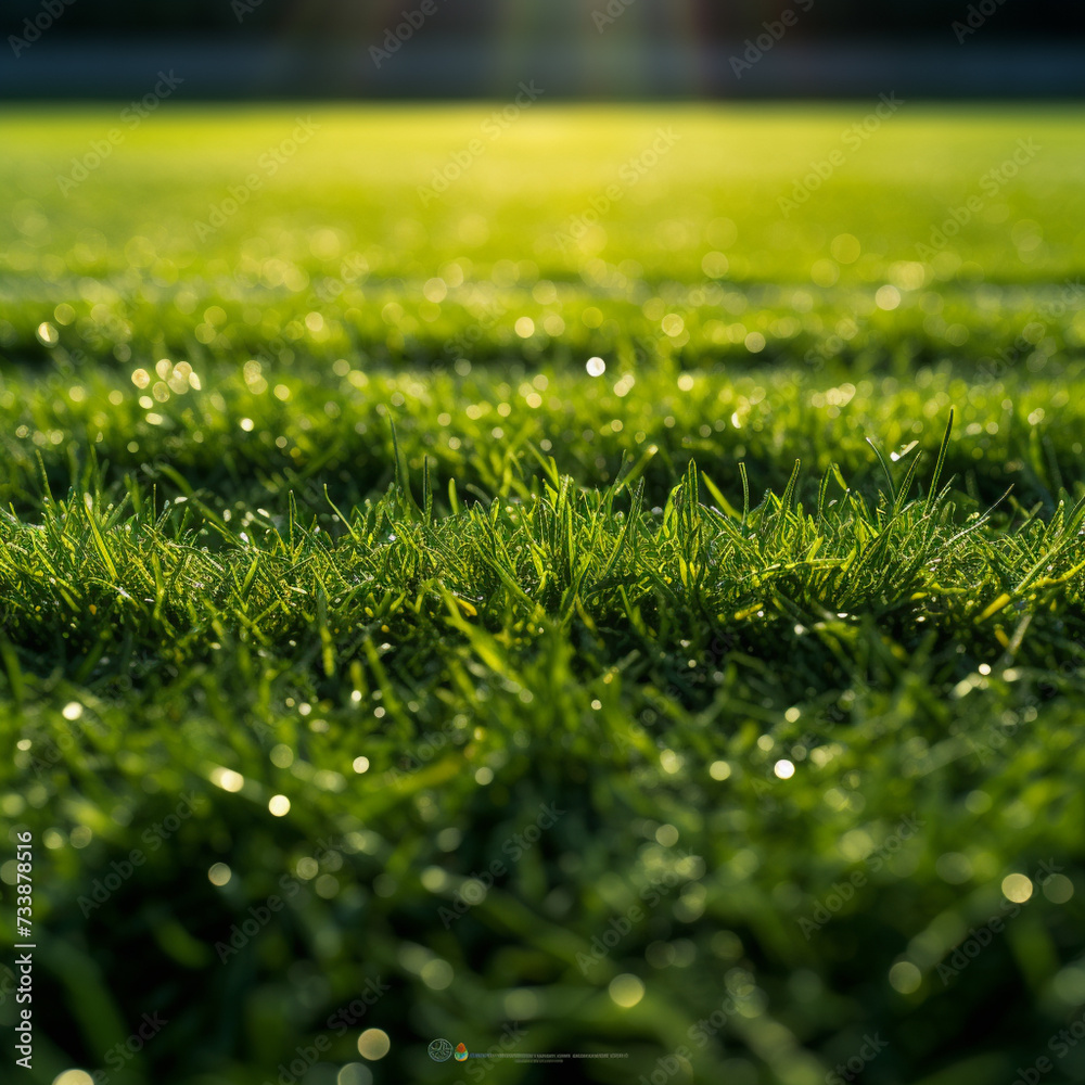 Fresh green grass for football sport, football field, soccer field, team sport texture

