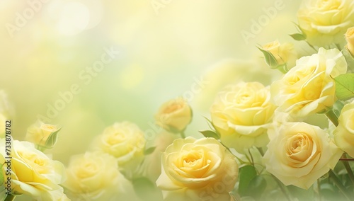 Graceful Yellow Roses and Beautiful Flowers  Soft Light lighting