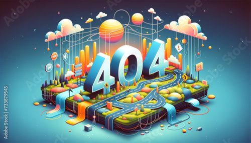 creative illustration for a 404 error page