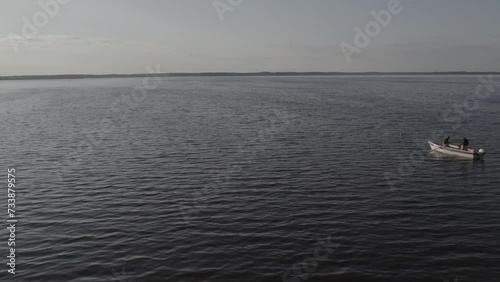 Wallpaper Mural Fishermans boat on lake in sunset Torontodigital.ca