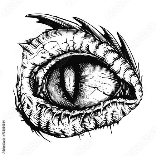 Tribal eye of the dragon, tattoo design, vector illustration.