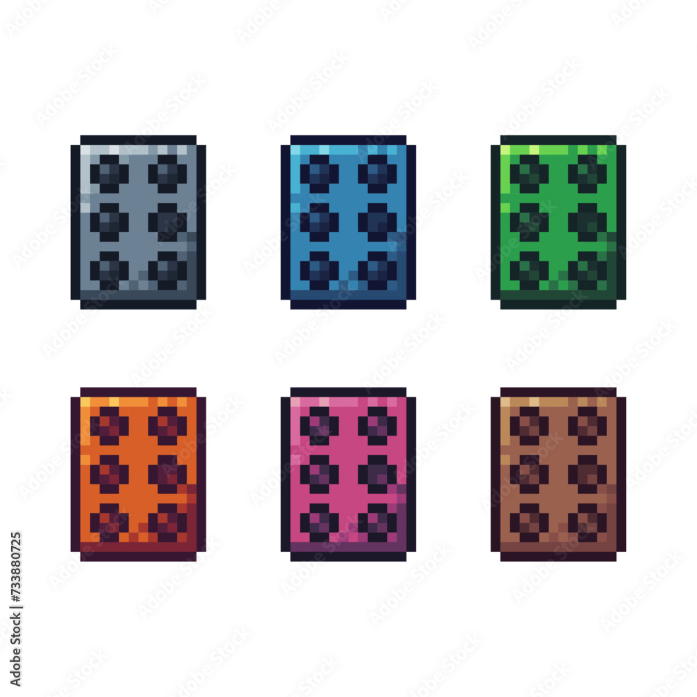 Pixel art sets icon of dice roll variation color. Dice icon on pixelated style. 8bits perfect for game asset or design asset element for your game design. Simple pixel art icon asset. Pixel art sets icon of dice roll variation color. Dice icon on pixelated style. 8bits perfect for game asset or design asset element for your game design. Simple pixel art icon asset.