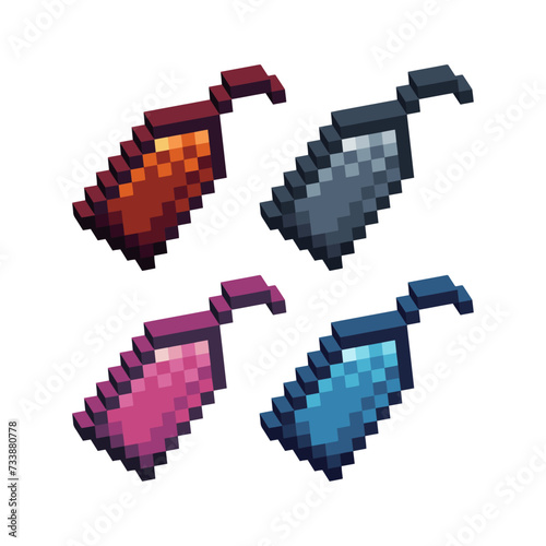 Isometric Pixel art 3d of tags price icon for items asset.Tags icon on pixel bits style.8-bits perfect for game asset,design asset element,app,website, Vector illustration.