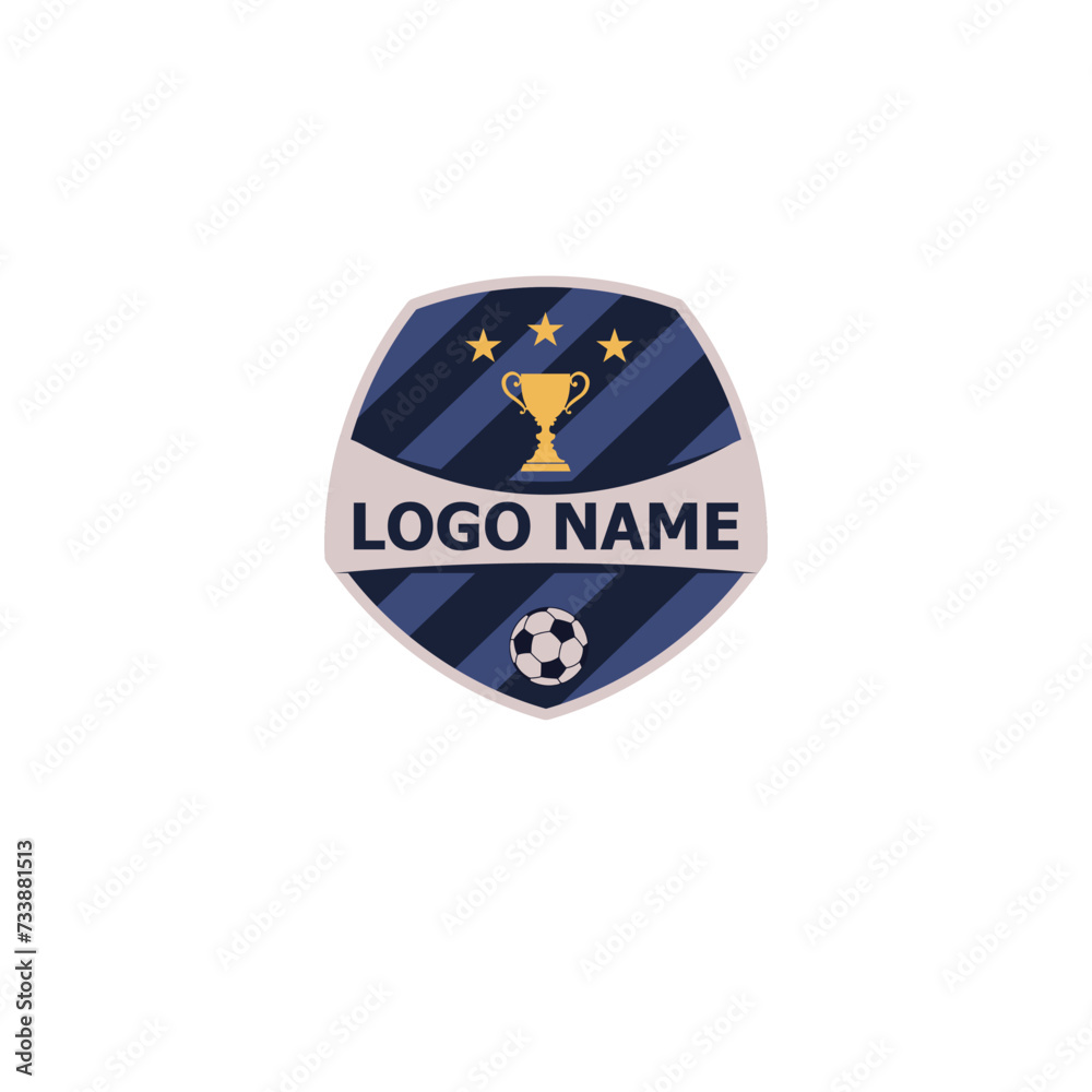 Soccer club emblem. Football badge shield logo, soccer ball team game club elements, Vector Logo Illustration Fit to championship or team, premium football logo Soccer club emblem. Football badge shield logo, soccer ball team game club elements, Vector Logo Illustration Fit to championship or team, premium football logo