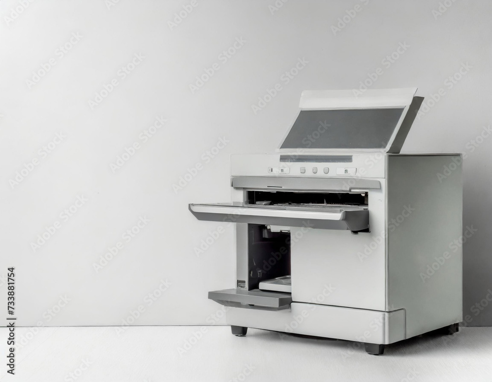 Copy machine on white background. office equipment.