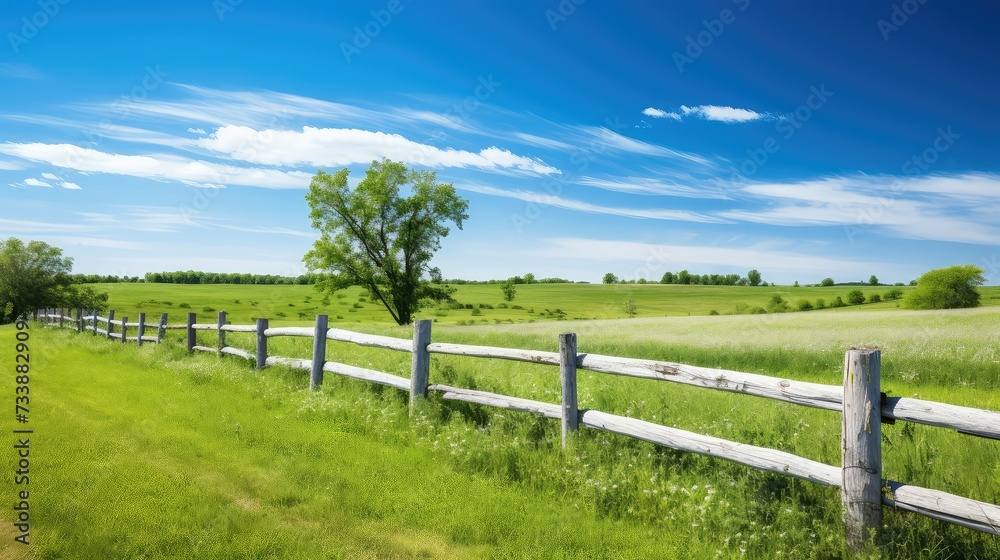 wooden white farm fence