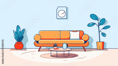 Abstract background with modern living room-related symbols and design elements  conveying the diversity and elegance that define meaningful contemporary living spaces. simple minimalist