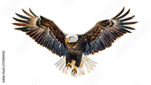 Flying eagle isolated on white background #733884565
