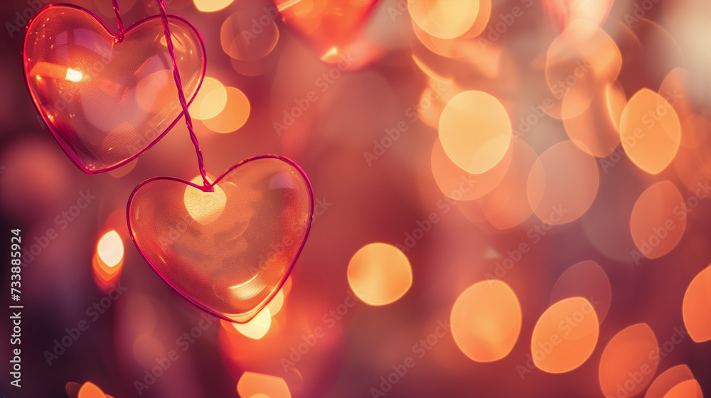 A heart-shaped light with a soft and cute light. Image of Valentine's Day and White Day. A heart-shaped light with a soft and cute light. Image of Valentine's Day and White Day.