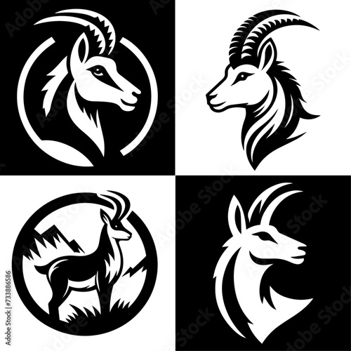 A Simple chamois, Logo, Icon, Head, vector design