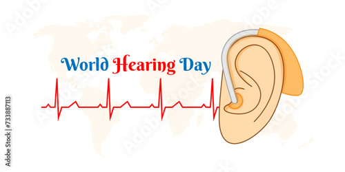 Vector illustration of World Hearing Day social media feed template
