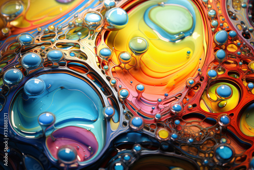 Glossy Oily Fluid Pattern with Rainbow Reflections