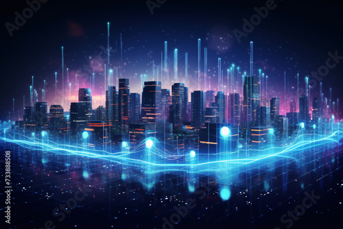 Smart City, Big Data Connection, Technology Concept © Patchaporn