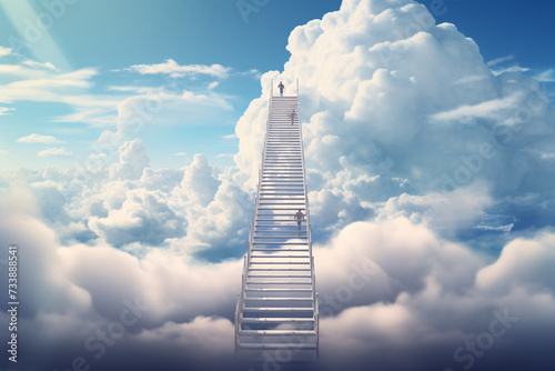.Ladder to Success and Beyond on the Clouds photo