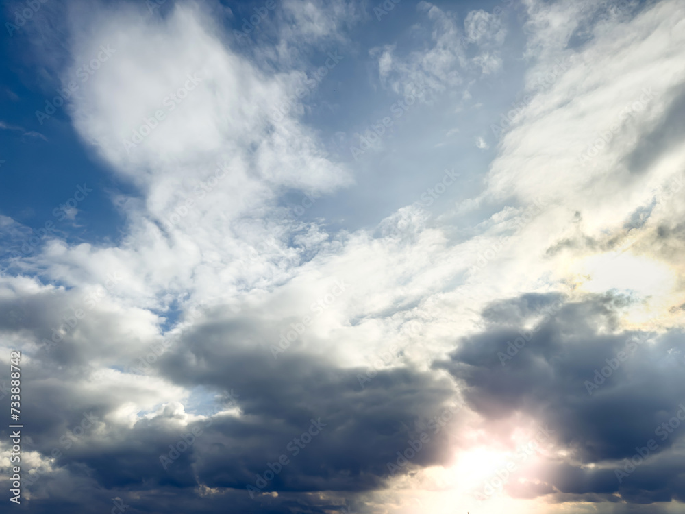 Beautiful sky with colorful clouds without birds