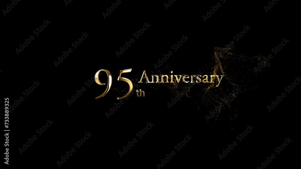Happy 95th anniversary greetings, golden particles, happy anniversary banner Happy 95th anniversary greetings, golden particles, happy anniversary banner