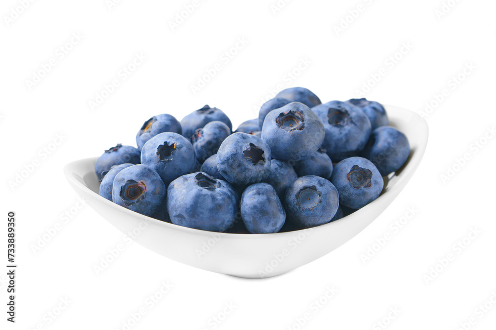 Fresh blueberries in white round bowl isolated on white, transparent background. Organic berries, healthy food, wild berries Fresh blueberries in white round bowl isolated on white, transparent background. Organic berries, healthy food, wild berries