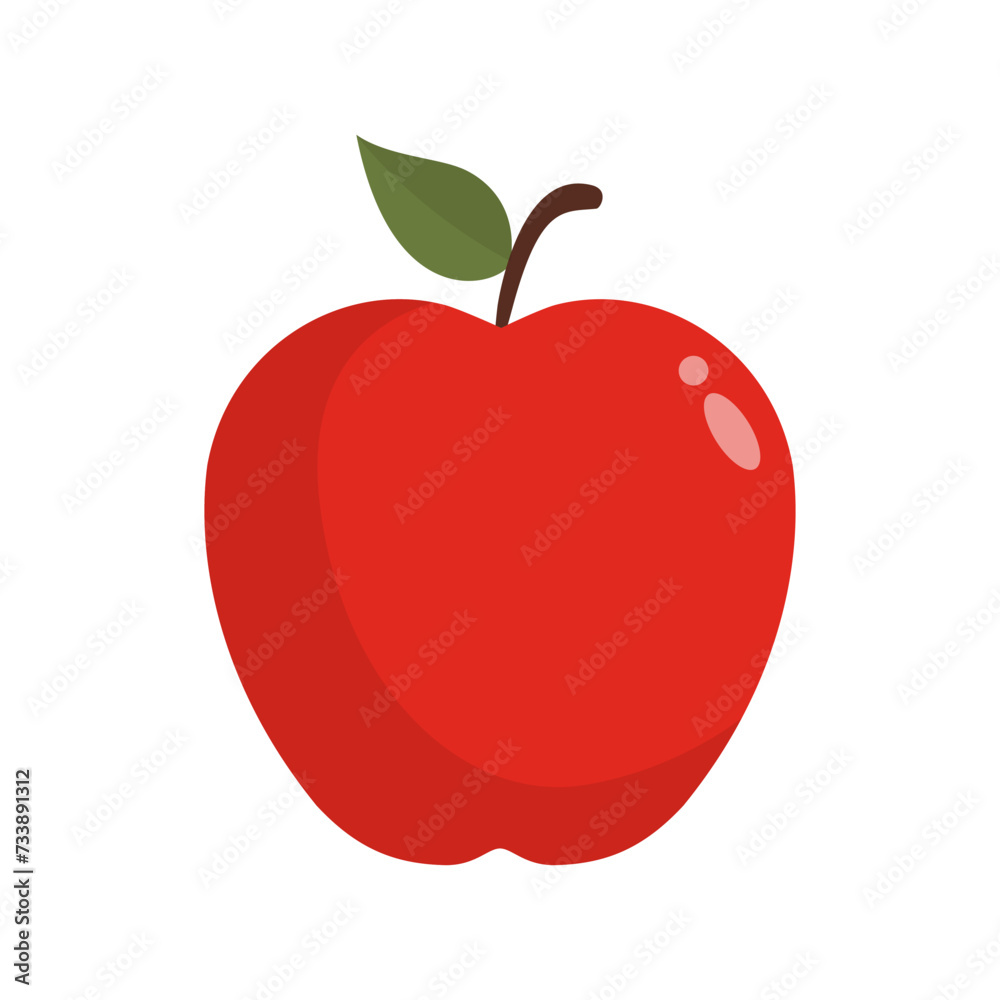 Red apple fruit icon vector in flat style. Healthy food sign symbol Red apple fruit icon vector in flat style. Healthy food sign symbol