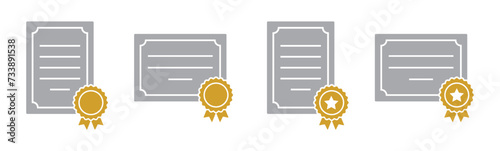 Document certified icon. Award document icon, vector illustration