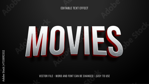 Cinematic movies editable text effect,  photo