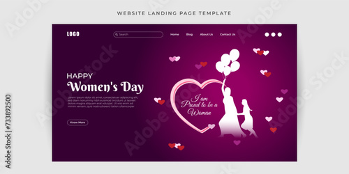 Vector illustration of International Womens Day Website landing page banner Template