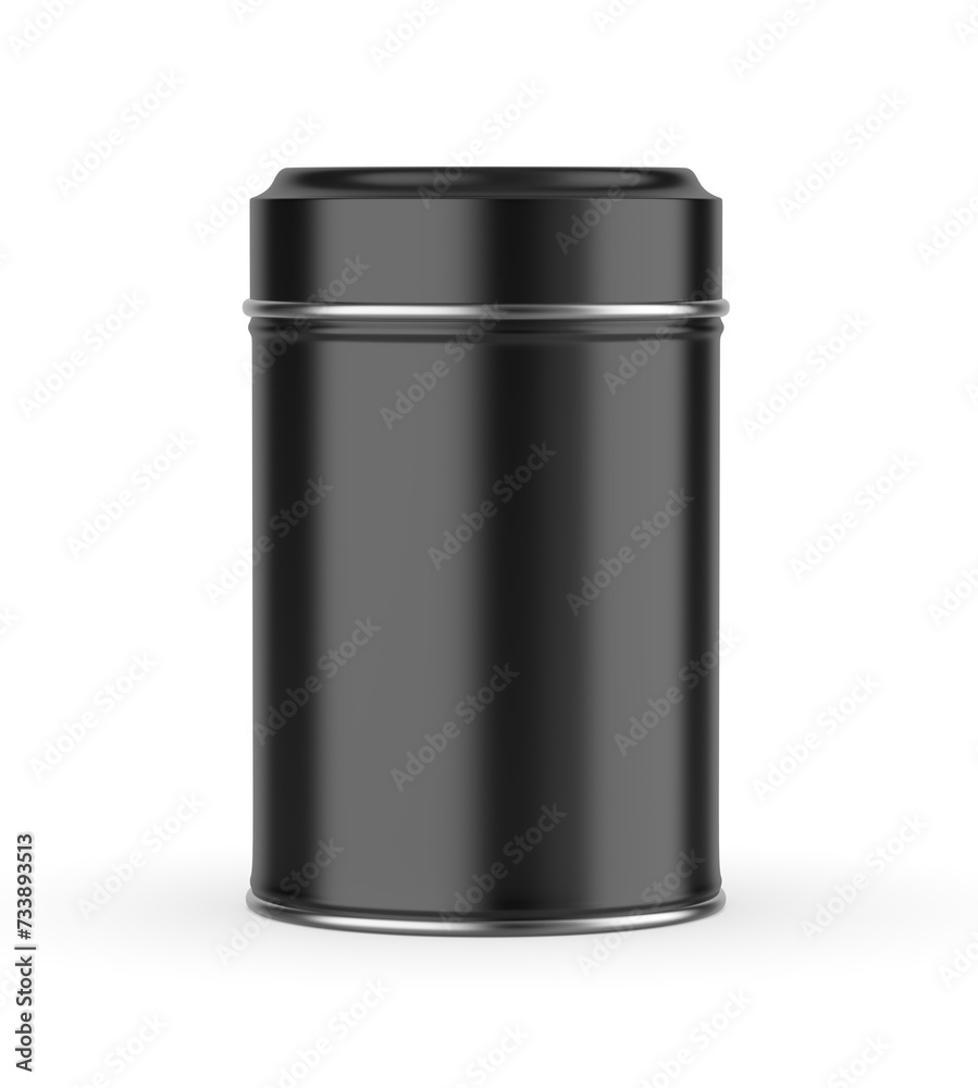 Tin food jar with lid blank template, 3d illustration. Tin food jar with lid blank template, 3d illustration.