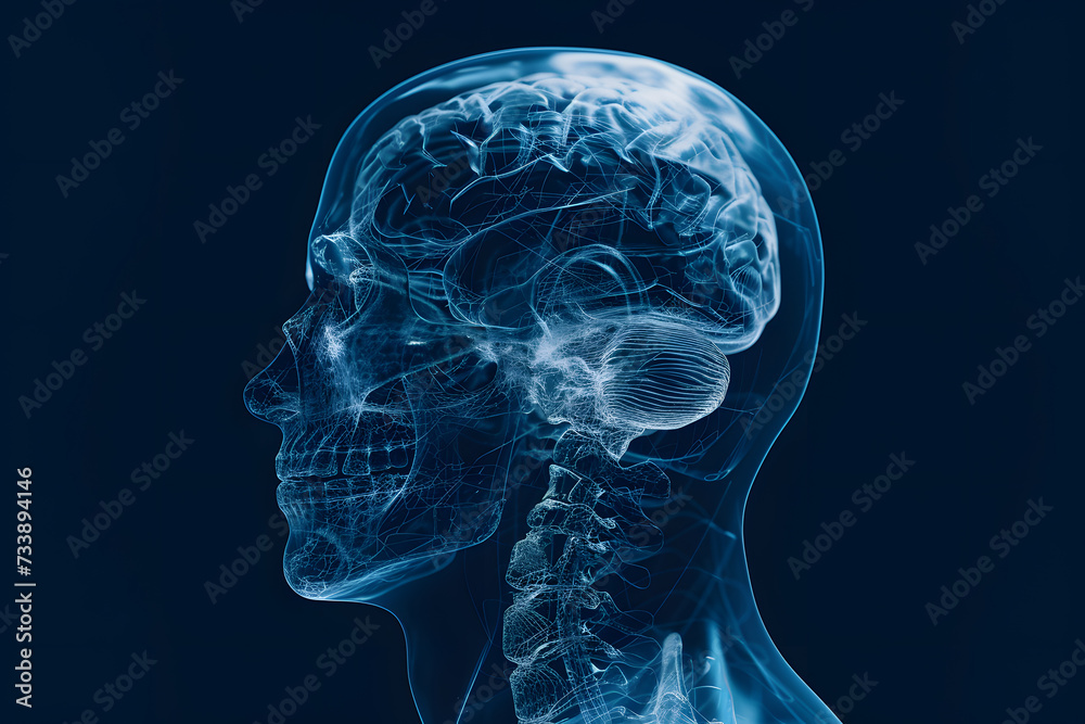 Computer Generated Image of Human Brain Revealing Intricate Neural Connections and Structure Computer Generated Image of Human Brain Revealing Intricate Neural Connections and Structure