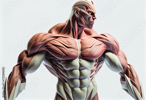 3D Illustration of Iliacus Muscles on White Background. Generative AI photo