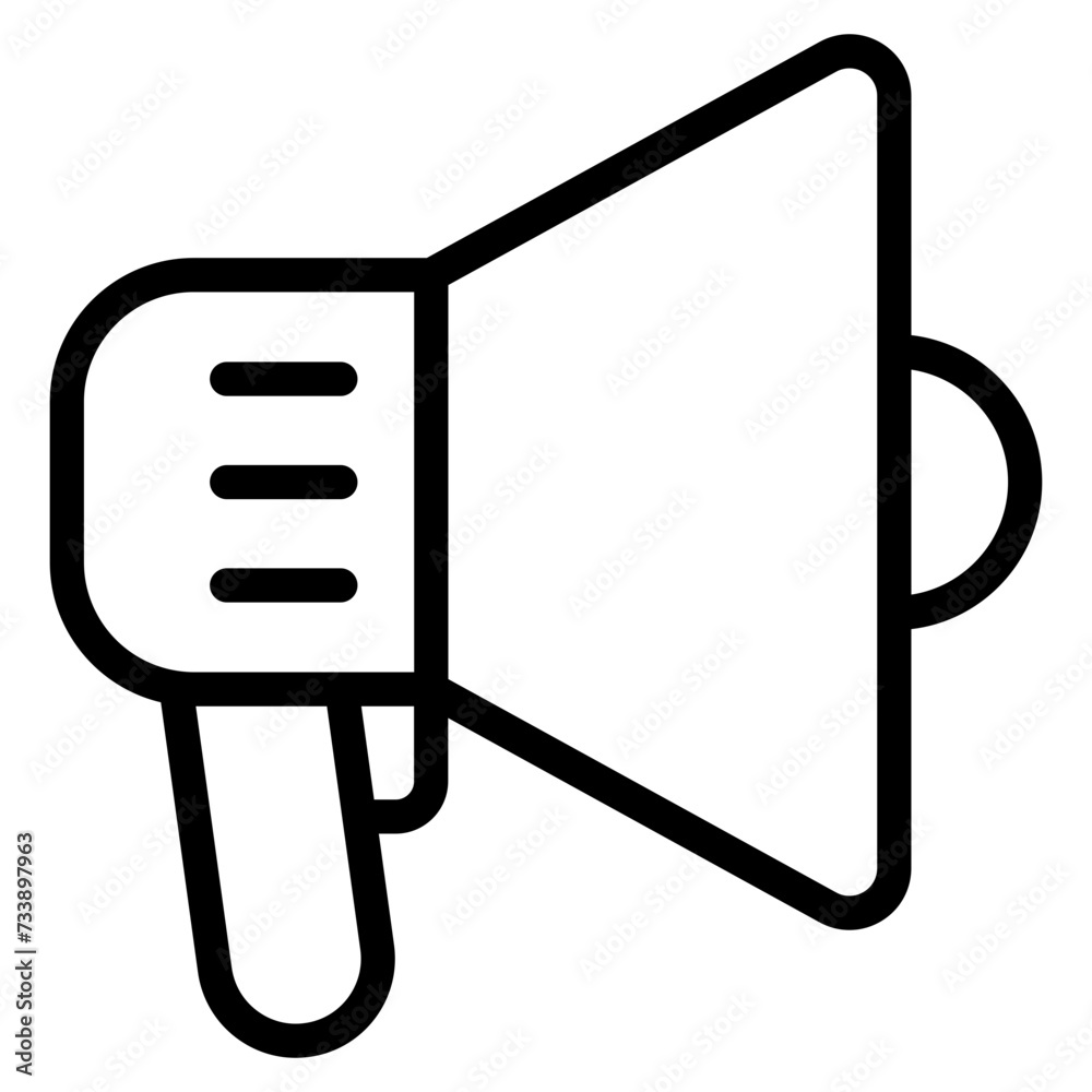 Megaphone icons set. Electric megaphone symbol with sound. Loudspeaker megaphone icon Megaphone icons set. Electric megaphone symbol with sound. Loudspeaker megaphone icon