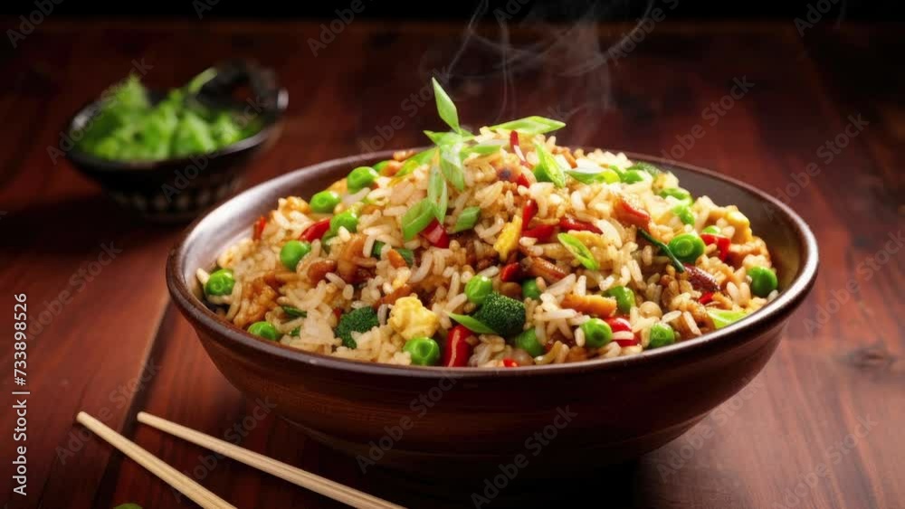 Zooming in on a Bowl of Fried Rice Zooming in on a Bowl of Fried Rice