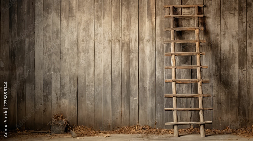 wooden barn ladder