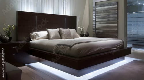 Modern Bedroom with Ambient Lighting © Alex