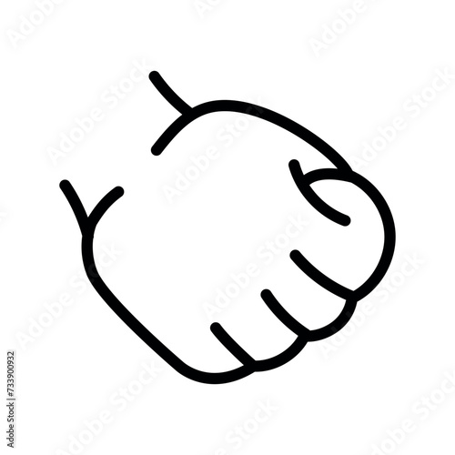 Cartoon gesture line icons set. Character hand.