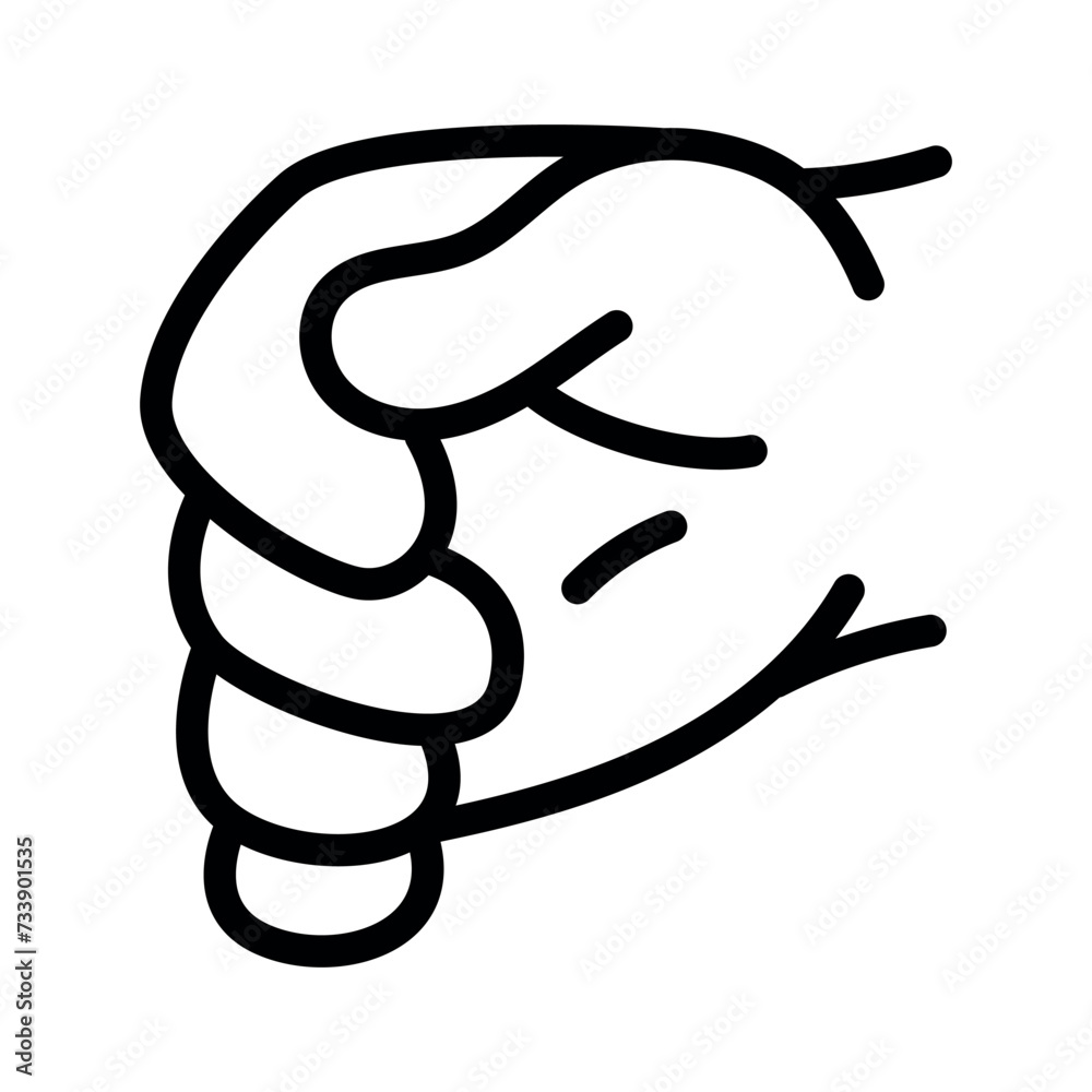 Cartoon gesture line icons set. Character hand.