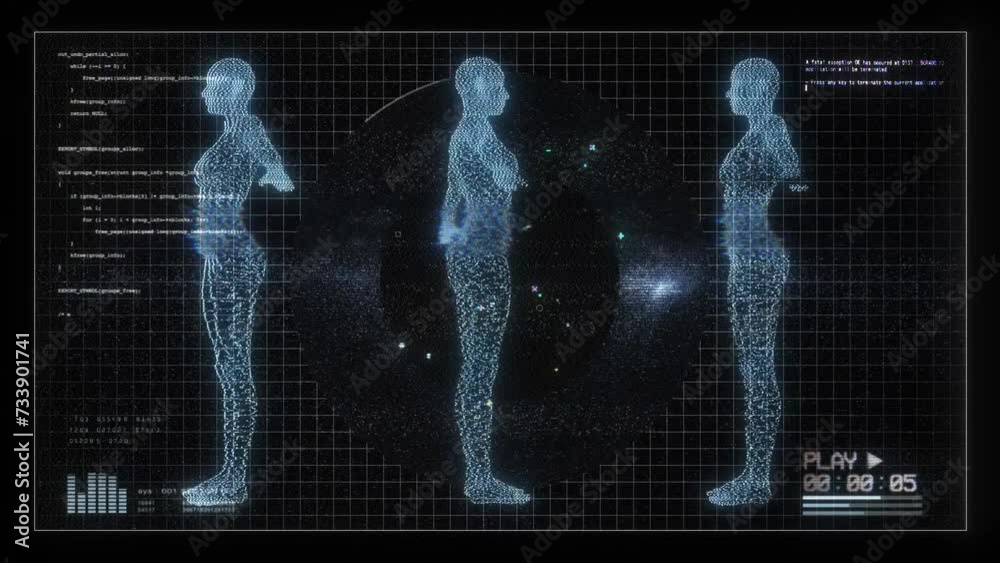 Spinning Female Figures Digital Screen