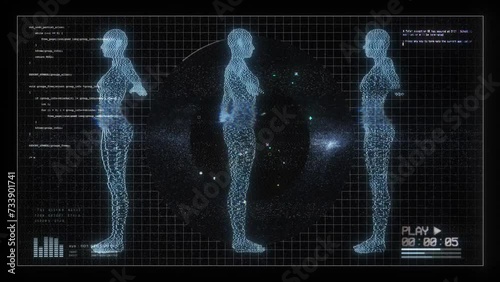 Spinning Female Figures Digital Screen