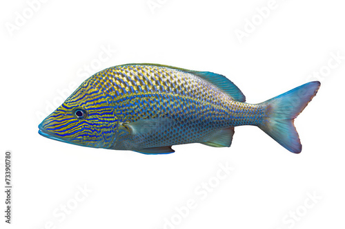 Tropical coral fish isolated on white background - White Grunt