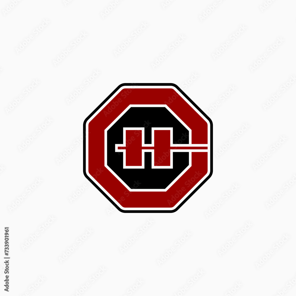 Logo design graphic concept creative art premium vector stock themes abstract initial CH or HC font on octagonal. Relate monogram typography branding Logo design graphic concept creative art premium vector stock themes abstract initial CH or HC font on octagonal. Relate monogram typography branding