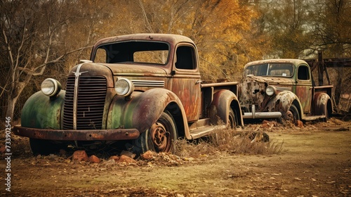 rustic old farm trucks