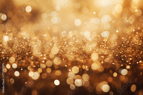 Abstract Gold Glitter Bokeh Background Defocused