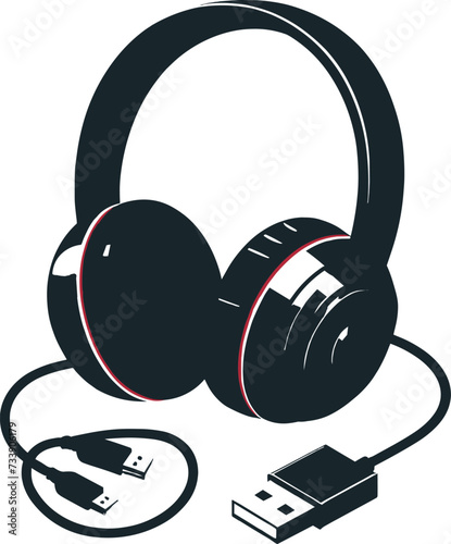 silhouetted head phone vector illustrations generated by Ai