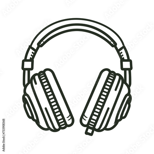 Outline drawing Sketch Headphones Vector illustration generated by Ai