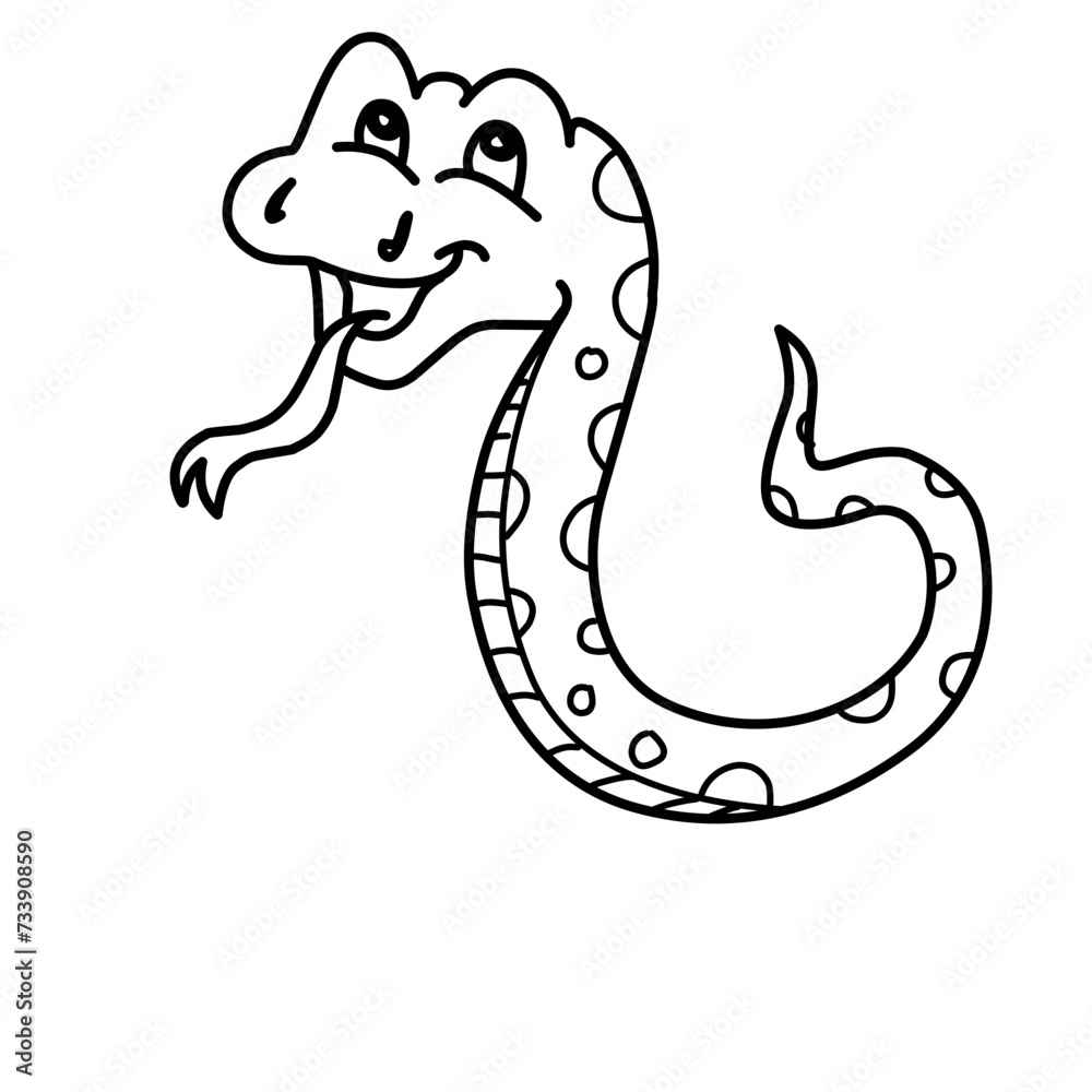 Naklejka premium Doodle Cartoon Snake 
