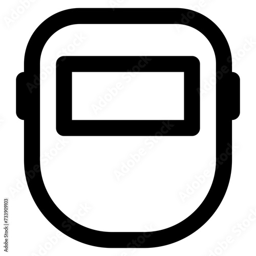 welder helmet vector outline icon