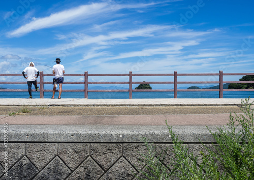 Two fishermen on Suo-Oshima Island - Yamaguchi prefecture, Japan photo