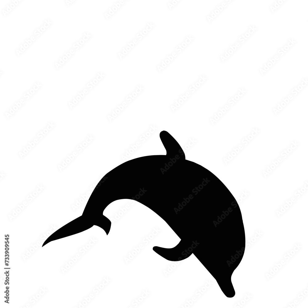 Silhouette Of Dolphin Silhouette Of Dolphin